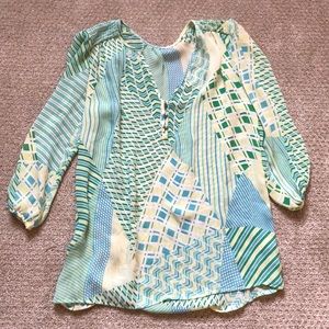 Women’s Blue & Green Blouse
